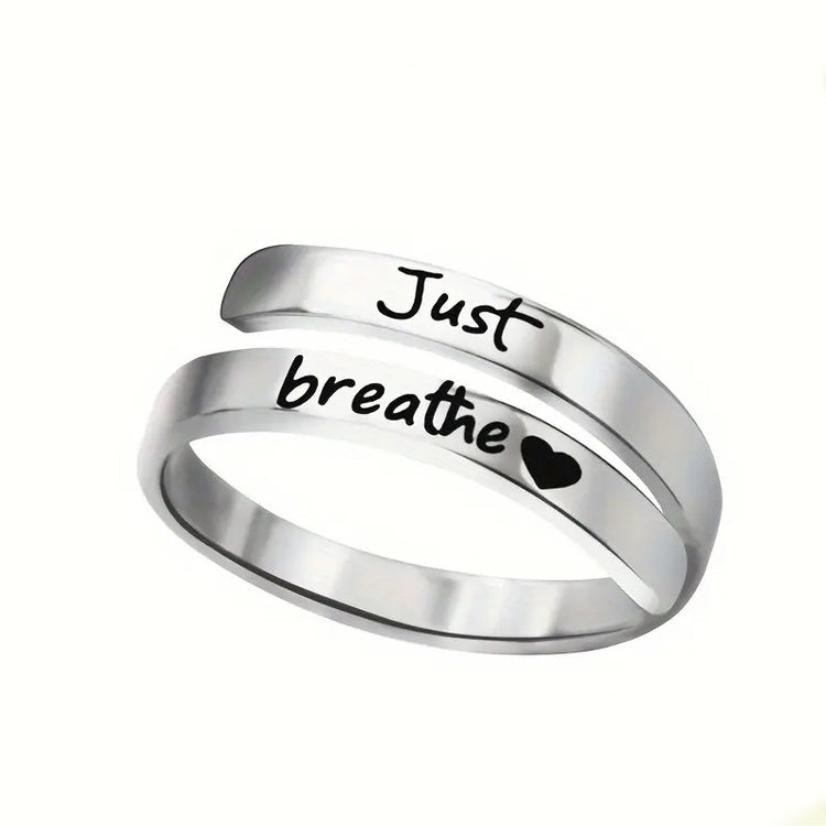 Silver Spiral Heart Ring
